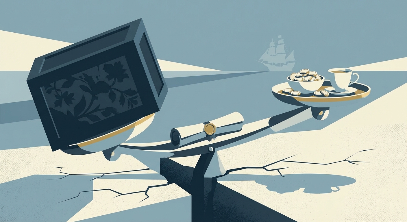 Representative image for question: The Treaty of Nanking (1842) formally ended which conflict between Britain and China?