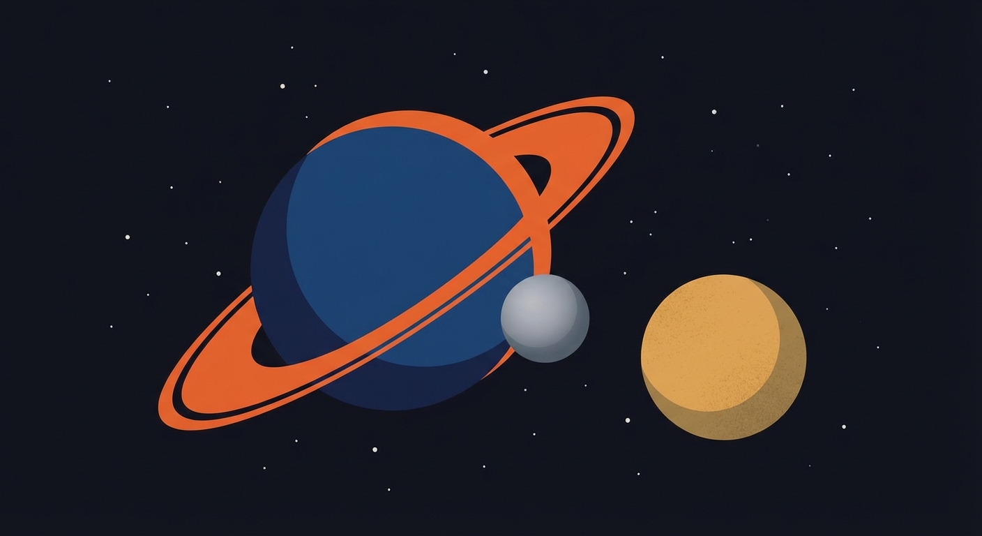 Representative image for question: What is the name of Saturn's largest moon, which is bigger than the planet Mercury?