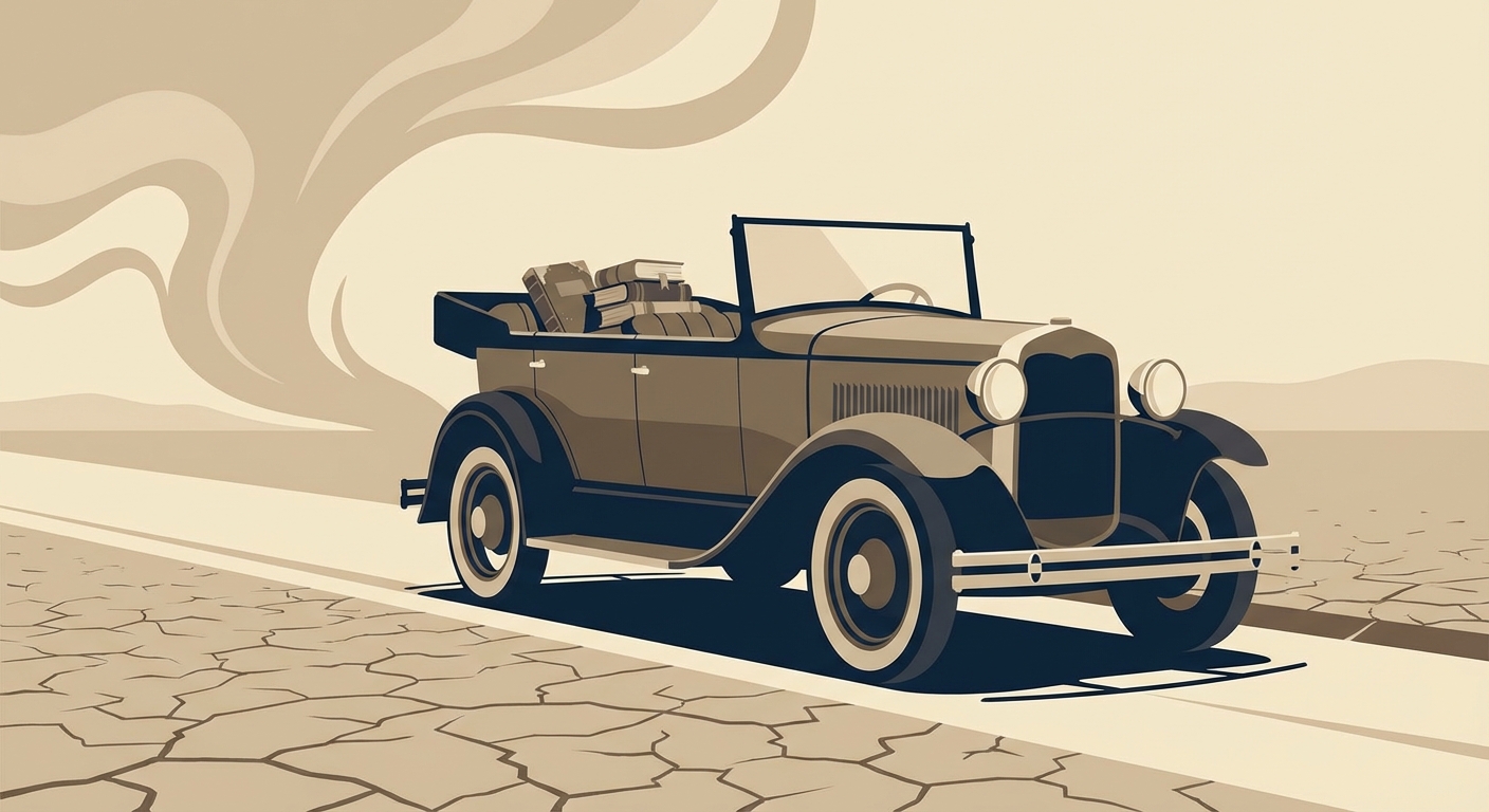 Representative image for question: Which novelist wrote The Grapes of Wrath, published in 1939 and depicting Dust Bowl migration?