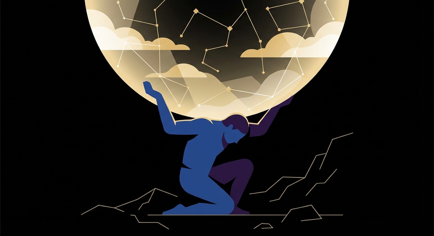 Representative image for question: In Greek mythology, which Titan was condemned after the Titanomachy to hold up the sky on his shoulders?