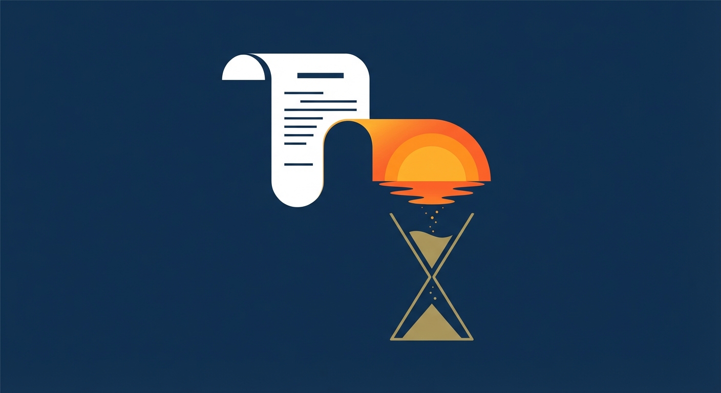 Representative image for question: What is a 'sunset clause' in a statute or law?