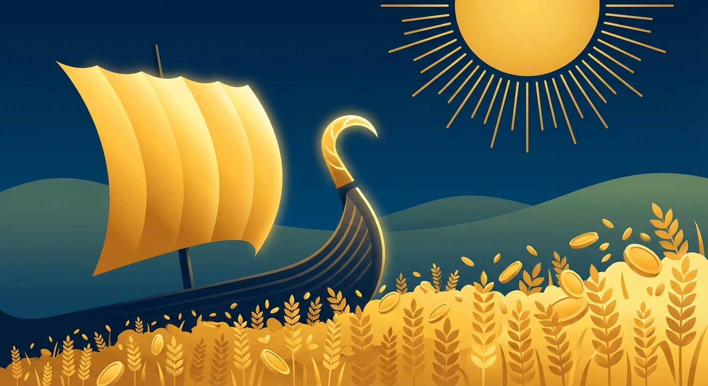 Representative image for question: Which Norse god of fertility and prosperity is a Vanir deity associated with a golden-bristled boar and the ship Skíð...