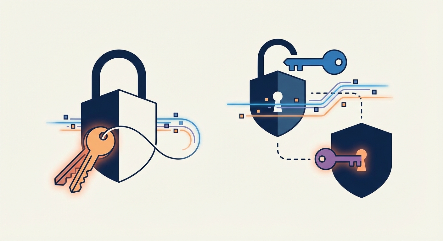 Representative image for question: Which statement correctly contrasts symmetric and asymmetric encryption?