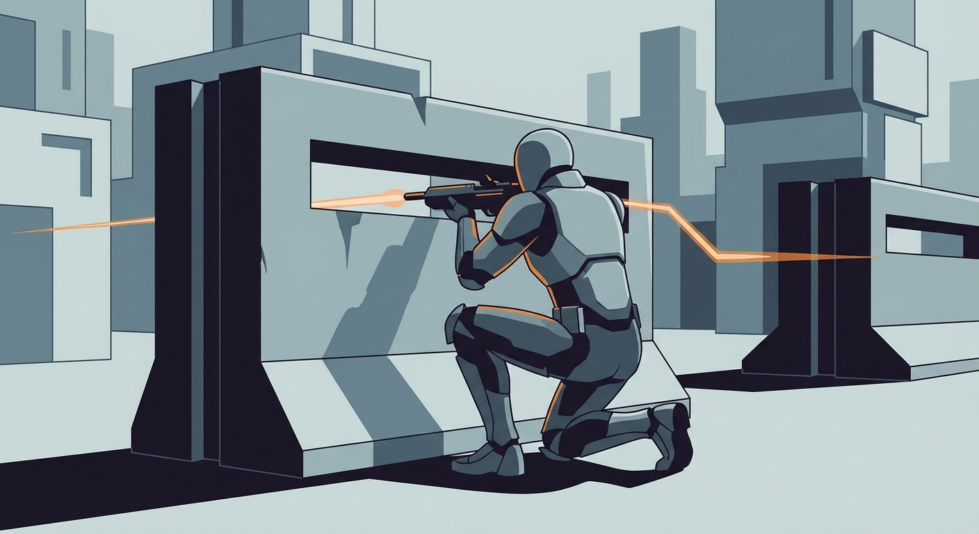 Representative image for question: Which 2006 title popularized modern cover-based third-person shooting with an over-the-shoulder camera and tactical u...