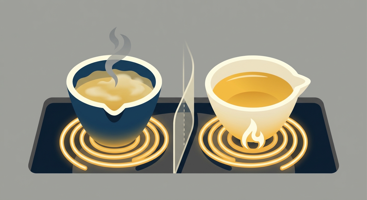 Representative image for question: Compared with whole butter, clarified butter (ghee) has a higher smoke point primarily because it lacks which component?