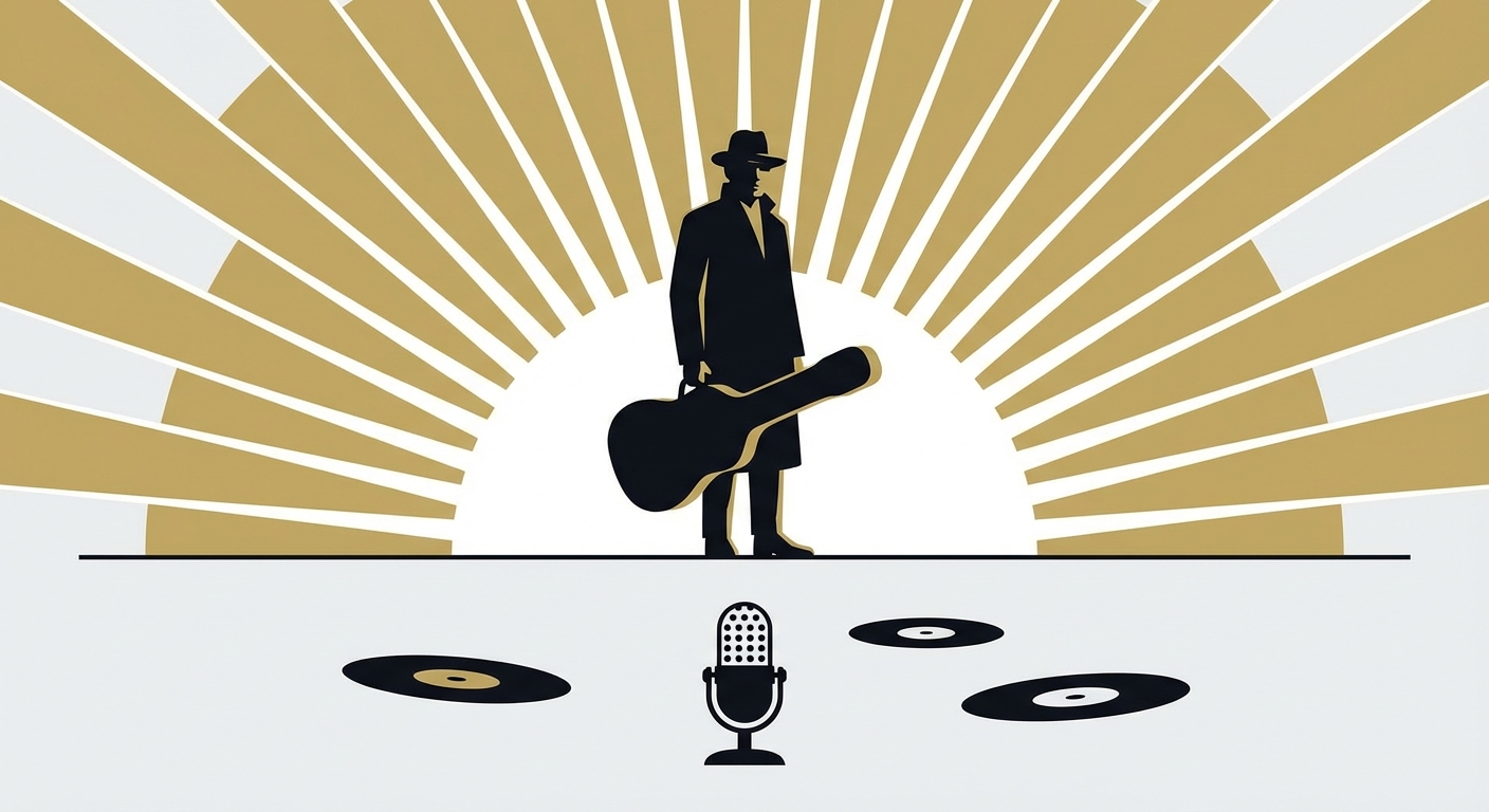 Representative image for question: Which American country singer was famously nicknamed "The Man in Black" and recorded numerous Sun Records singles in...