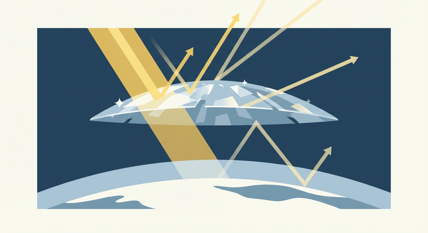 Representative image for question: Which proposed solar geoengineering technique would scatter sunlight by injecting reflective particles into the strat...