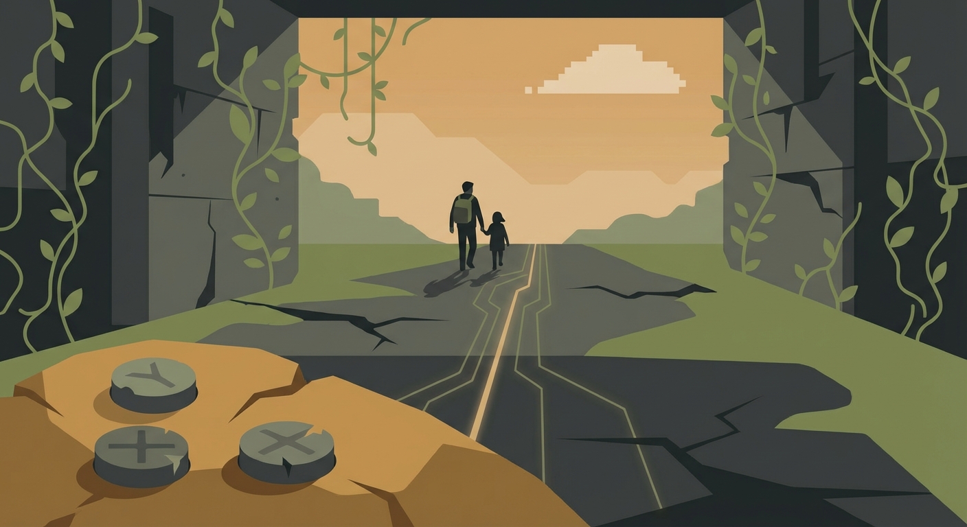 Representative image for question: Which HBO series, adapted from a 2013 video game, follows Joel and Ellie in a post-pandemic United States?