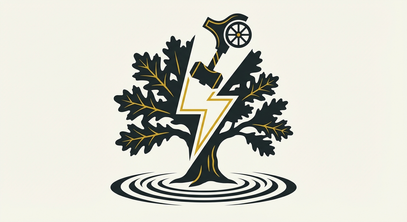 Representative image for question: Which Baltic deity is the thunder god, associated with oak trees, storms, and a hammer- or chariot-like weapon in Lit...