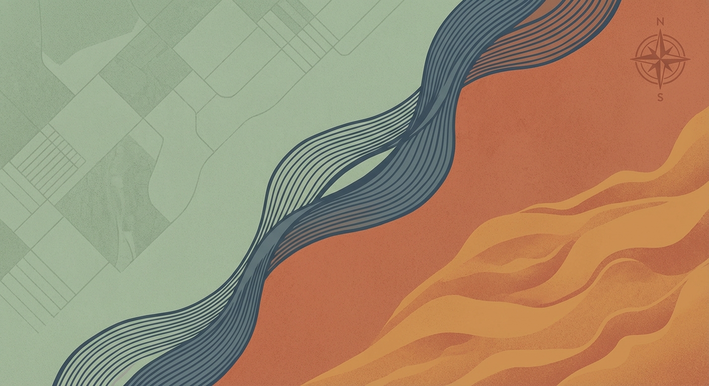 Representative image for question: Which river forms a major portion of the border between the United States and Mexico?