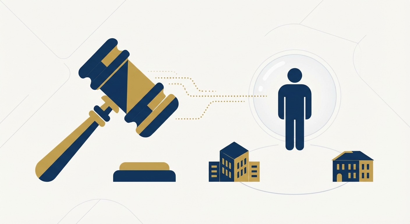 Representative image for question: Which legal concept determines whether a court has authority over a particular defendant (as opposed to the court's p...