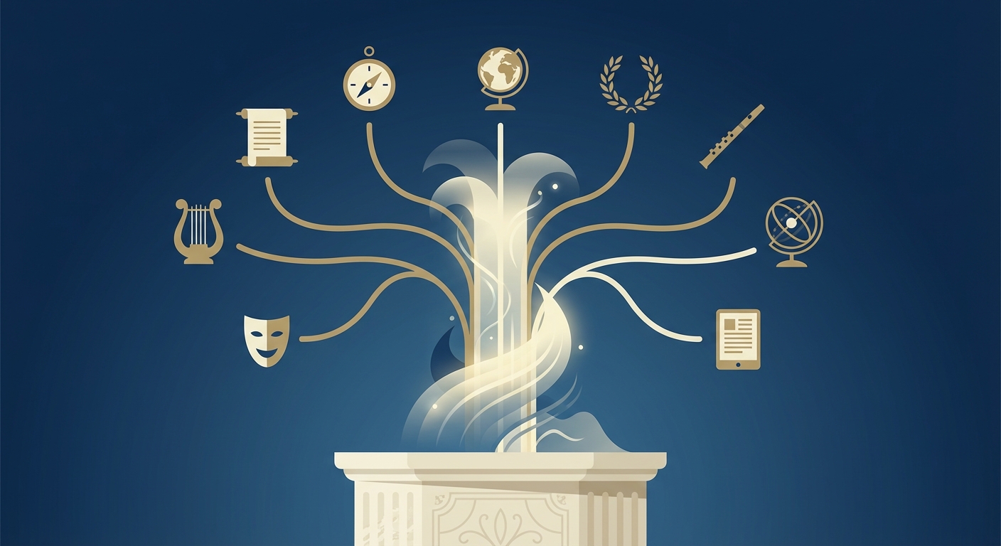 Representative image for question: In Greek mythology, which Titaness is the personification of memory and the mother of the nine Muses by Zeus?