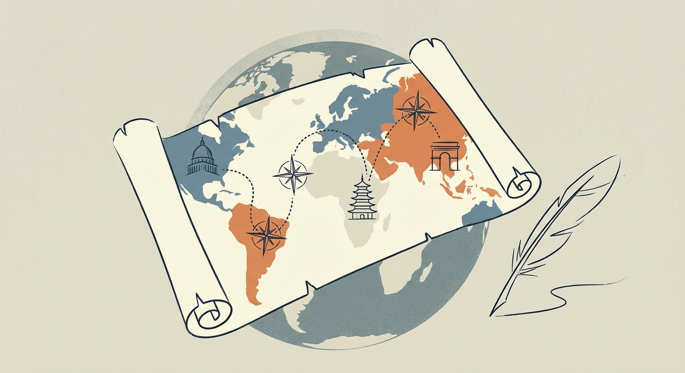 Representative image for question: Which 14th-century Moroccan traveler authored the Rihla and journeyed across North Africa, the Middle East, India, an...