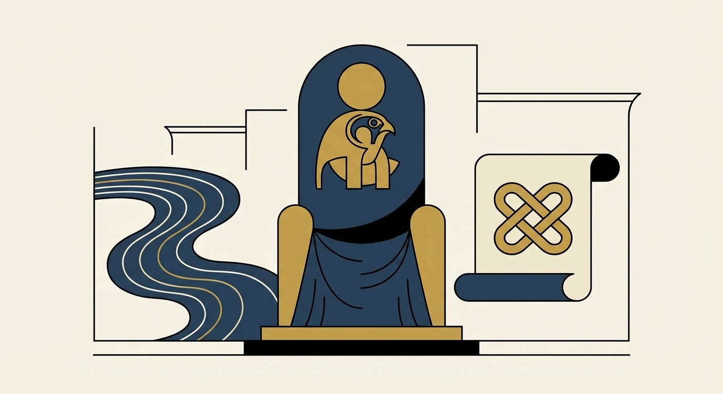 Representative image for question: Which Egyptian goddess is the wife of Osiris, mother of Horus, and famed for powerful magic and rites of mourning?