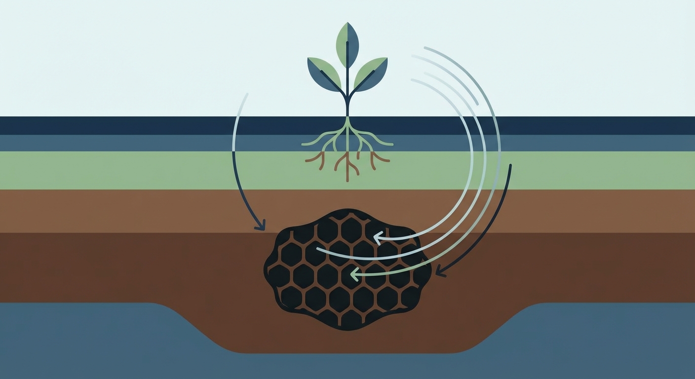 Representative image for question: What is 'biochar' in the context of soil management and carbon sequestration?
