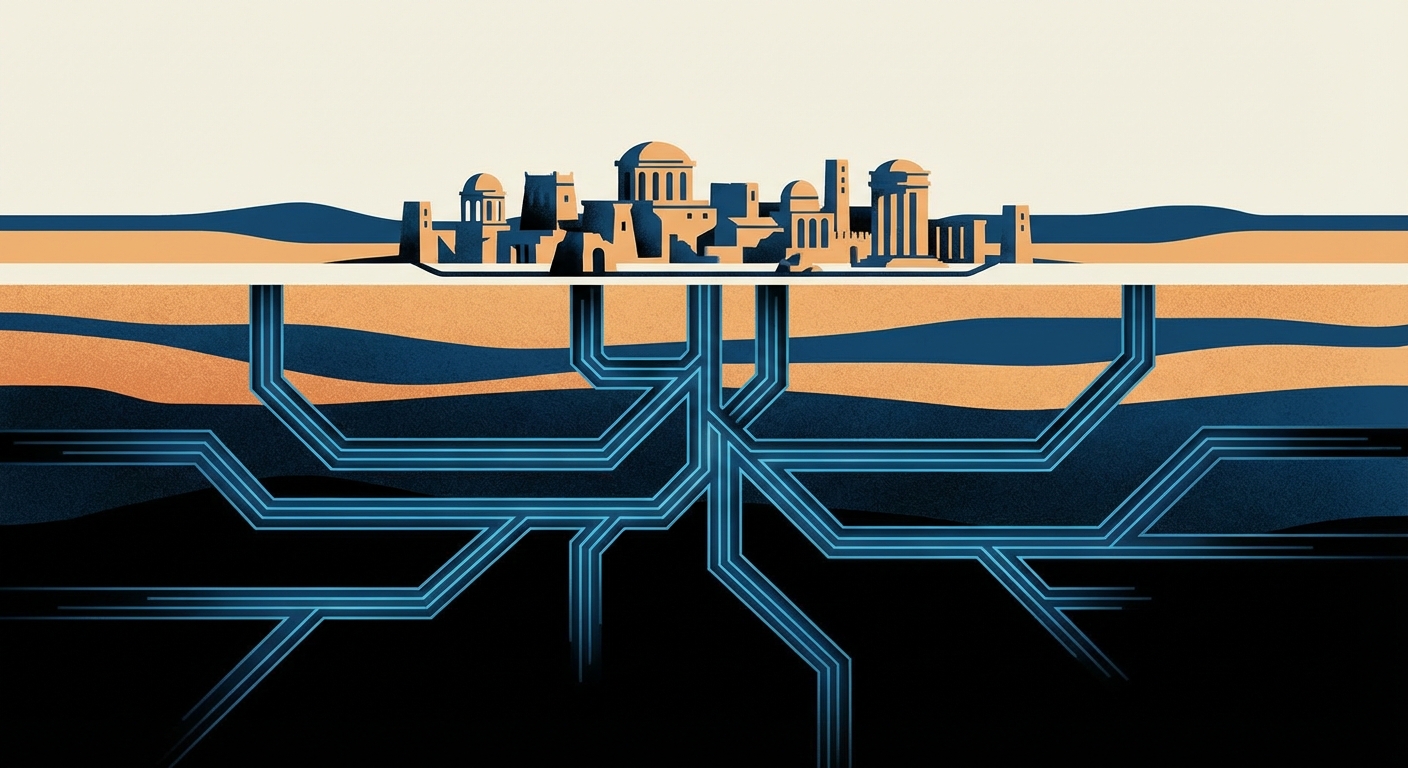 Representative image for question: The qanat system, an underground method for transporting groundwater, originated in which historical region?